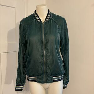 New With Tags American Eagle size Medium Velour Y2K Inspired Bomber Track Jacket